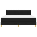 LED Box Spring Bed med LED-lysstrimler Sort 180 x 200 cm Stof