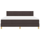 LED Box Spring Bed med hovedgærde Mørk Brun 180 x 200 cm Stof