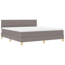 LED Box Spring Bed med hovedgærde Gråbrun 180 x 200 cm Stof