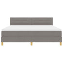 LED Box Spring Bed med hovedgærde Gråbrun 180 x 200 cm Stof