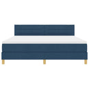 LED Box Spring Bed med LED-lysstrimler Blå 180 x 200 cm Stof