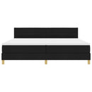 LED Box Spring Bed med LED-lysstrimler Sort 200 x 200 cm Stof