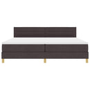 LED Box Spring Bed med hovedgærde Mørk Brun 200 x 200 cm Stof