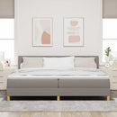 LED Box Spring Bed med hovedgærde Gråbrun 200 x 200 cm Stof