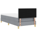 LED Box Spring Bed med LED-lysstrimler Lysegrå 80 x 200 cm Stof