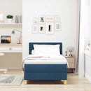 LED Box Spring Bed med pude med hovedgærde Blå 80 x 200 cm Stof