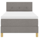 LED Box Spring Bed med hovedgærde Gråbrun 90 x 190 cm Stof
