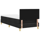 LED Box Spring Bed med LED-lysstrimler Sort 90 x 200 cm Stof