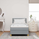 LED Box Spring Bed med pude Lysegrå 100 x 200 cm Stof