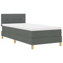 LED Box Spring Bed med pude Mørkegrå 100 x 200 cm Stof