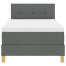 LED Box Spring Bed med pude Mørkegrå 100 x 200 cm Stof