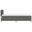 LED Box Spring Bed med pude Mørkegrå 100 x 200 cm Stof