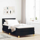LED Box Spring Bed med LED-lysstrimler Sort 100 x 200 cm Stof