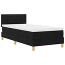 LED Box Spring Bed med LED-lysstrimler Sort 100 x 200 cm Stof