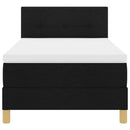 LED Box Spring Bed med LED-lysstrimler Sort 100 x 200 cm Stof