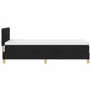 LED Box Spring Bed med LED-lysstrimler Sort 100 x 200 cm Stof