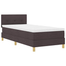 LED Box Spring Bed med hovedgærde Mørk Brun 100 x 200 cm Stof