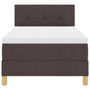 LED Box Spring Bed med hovedgærde Mørk Brun 100 x 200 cm Stof