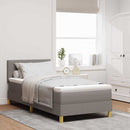 LED Box Spring Bed med hovedgærde Gråbrun 100 x 200 cm Stof