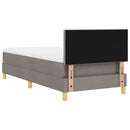 LED Box Spring Bed med hovedgærde Gråbrun 100 x 200 cm Stof