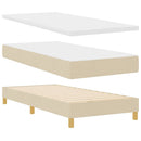 LED Box Spring Bed med LED-lysstrimler Creme 100 x 200 cm Stof