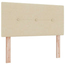 LED Box Spring Bed med LED-lysstrimler Creme 100 x 200 cm Stof