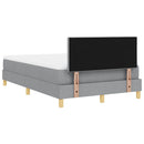 LED Box Spring Bed med hovedgærde Lysegrå 120 x 190 cm Stof