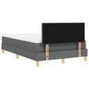 LED Box Spring Bed med hovedgærde Mørkegrå 120 x 190 cm Stof