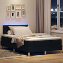 LED Box Spring Bed med LED-lysstrimler Sort 120 x 190 cm Stof