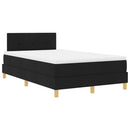 LED Box Spring Bed med LED-lysstrimler Sort 120 x 190 cm Stof