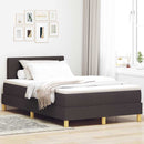 LED Box Spring Bed med hovedgærde Mørk Brun 120 x 190 cm Stof