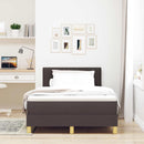LED Box Spring Bed med hovedgærde Mørk Brun 120 x 190 cm Stof