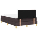 LED Box Spring Bed med hovedgærde Mørk Brun 120 x 190 cm Stof