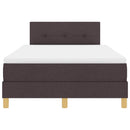 LED Box Spring Bed med hovedgærde Mørk Brun 120 x 190 cm Stof