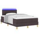 LED Box Spring Bed med hovedgærde Mørk Brun 120 x 190 cm Stof
