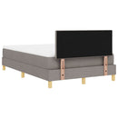 LED Box Spring Bed med hovedgærde Gråbrun 120 x 190 cm Stof