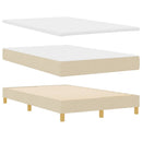 LED Box Spring Bed med LED-lysstrimler Creme 120 x 190 cm Stof