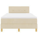 LED Box Spring Bed med LED-lysstrimler Creme 120 x 190 cm Stof