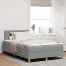 LED Box Spring Bed med hovedgærde Lysegrå 120 x 200 cm Stof
