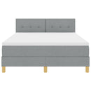LED Box Spring Bed med hovedgærde Lysegrå 140 x 200 cm Stof