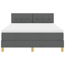 LED Box Spring Bed med hovedgærde Mørkegrå 140 x 200 cm Stof