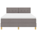 LED Box Spring Bed med hovedgærde Gråbrun 140 x 200 cm Stof