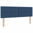 LED Box Spring Bed med LED-lysstrimler Blå 140 x 200 cm Stof