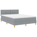 LED Box Spring Bed med hovedgærde Lysegrå 160 x 200 cm Stof