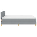 LED Box Spring Bed med hovedgærde Lysegrå 160 x 200 cm Stof