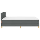 LED Box Spring Bed med hovedgærde Mørkegrå 160 x 200 cm Stof