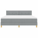 LED Box Spring Bed med hovedgærde Lysegrå 180 x 200 cm Stof