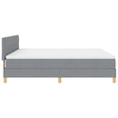 LED Box Spring Bed med hovedgærde Lysegrå 180 x 200 cm Stof