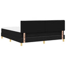 LED Box Spring Bed med LED-lysstrimler Sort 180 x 200 cm Stof
