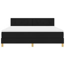 LED Box Spring Bed med LED-lysstrimler Sort 180 x 200 cm Stof